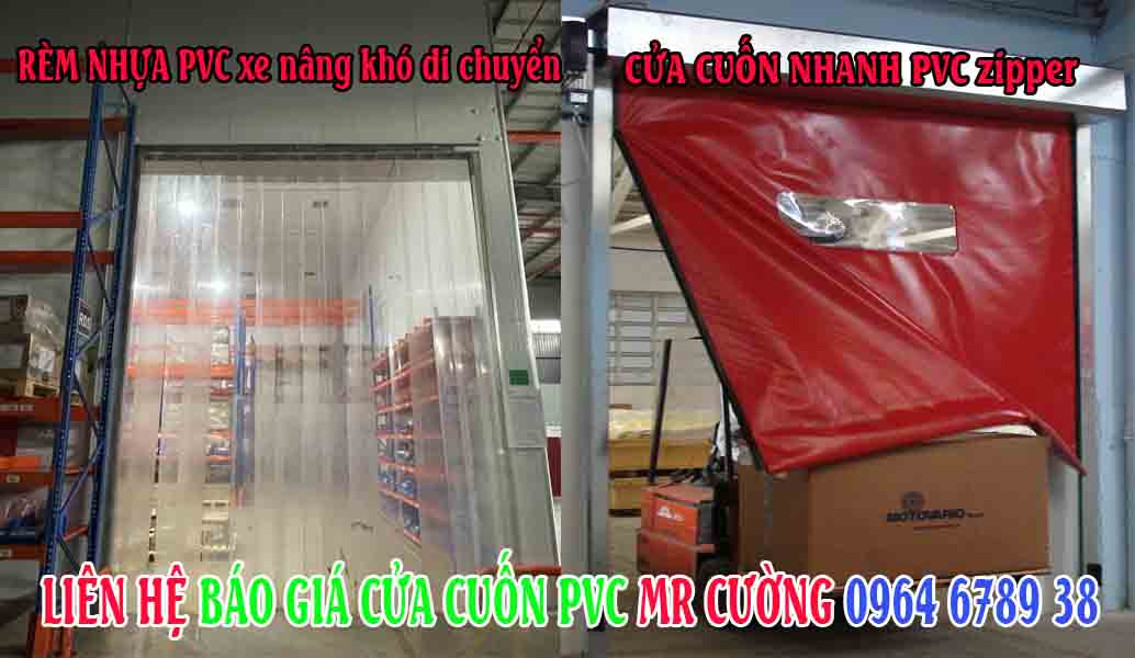 Cửa cuốn nhanh PVC Zipper xe nâng dễ dàng di chuyển
